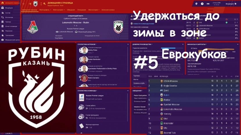 Football Manager 2019 - за Рубин: падение на границу зоны еврокубков #5