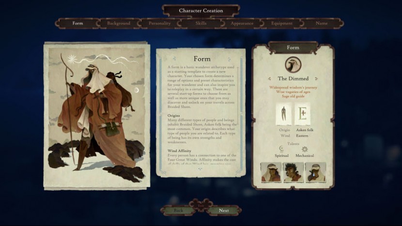 Book of Travel: Создание персонажа