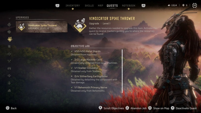 Как создавать задания и быстро получать детали для улучшений в Horizon Forbidden West