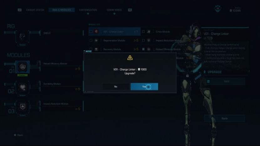 Прокачка модулей в Exoprimal