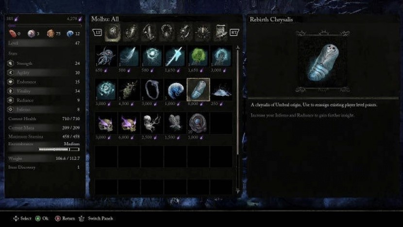 Как сбросить прокачку в Lords of the Fallen