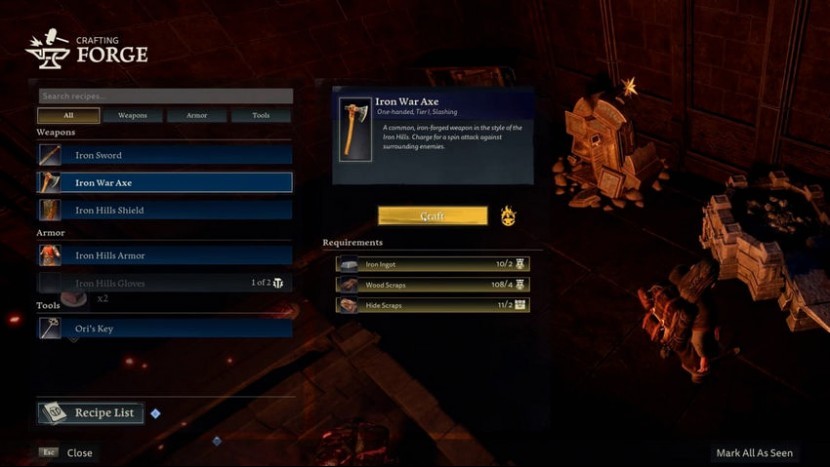 The Lord of the Rings: Return to Moria. Крафт и рецепты