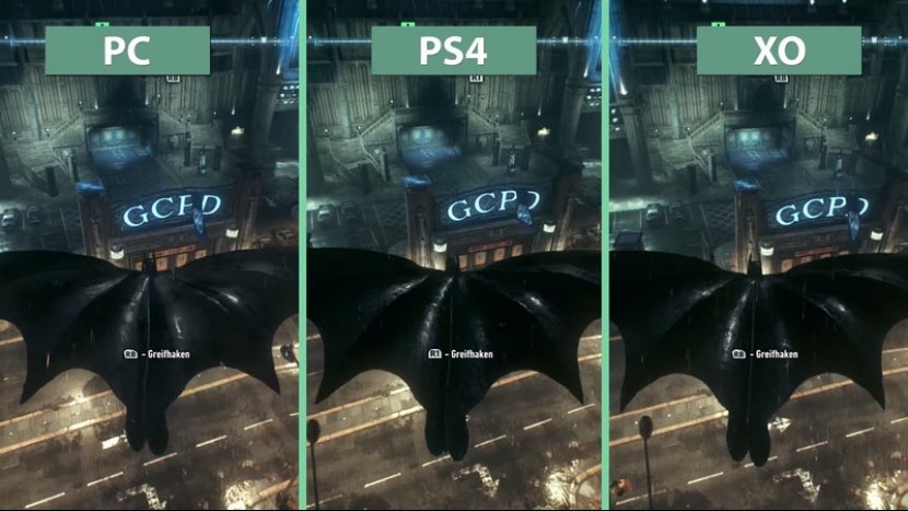 Графику Batman: Arkham Knight для PC, PS4 и Xbox One сравнили между собой