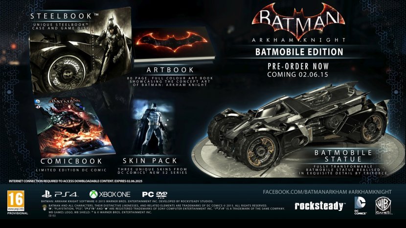 Разработчики Batman: Arkham Knight отменили коллекционное издание с бэтмобилем