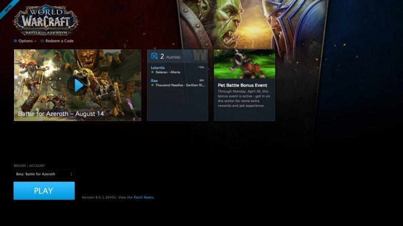 Стартовало закрытое бета-тестирование World of Warcraft: Battle for Azeroth