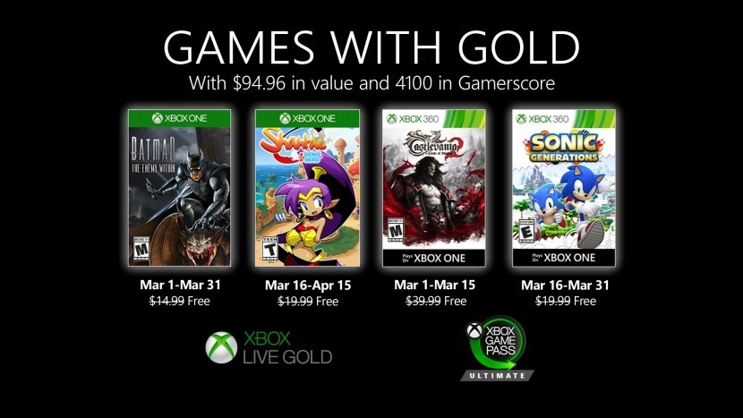 Анонсированы бесплатные игры Xbox Live Gold на март 2020