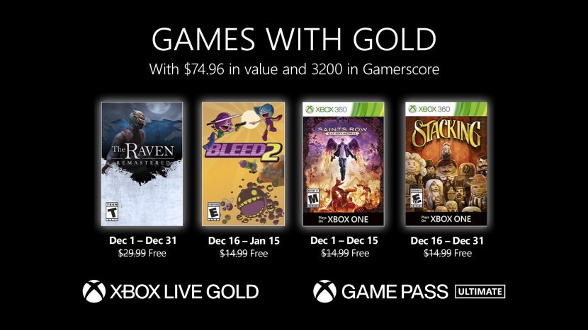 Стали известны бесплатные игры Xbox Live Gold и Game Pass Ultimate на декабрь 2020