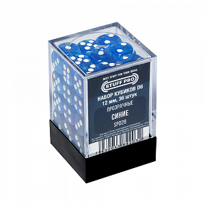 купить Набор кубиков Stuff Pro D6 – Прозрачные Синие (36 шт.)