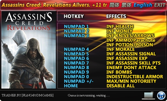 скачать Assassins Creed: Revelations +11 трейнер