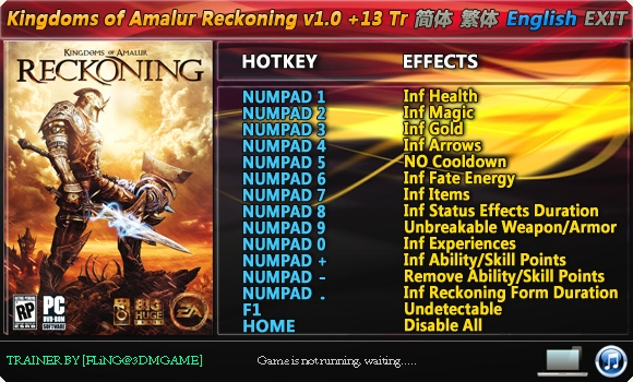 скачать Kingdoms of Amalur: Reckoning +13 трейнер
