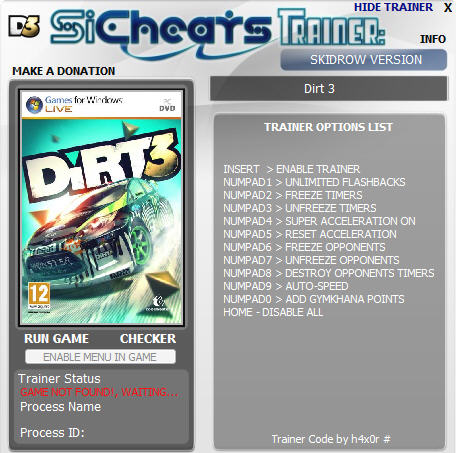 скачать DiRT 3 +7 трейнер