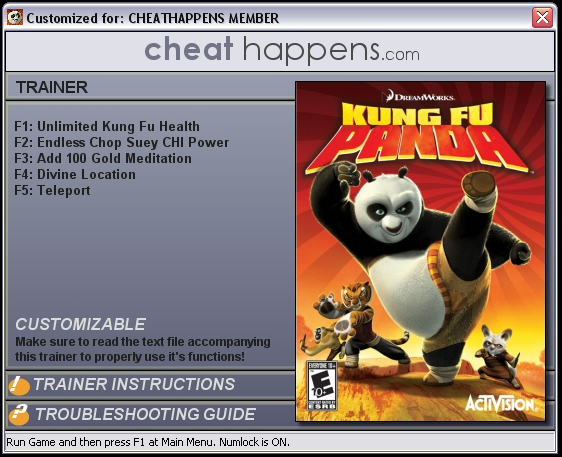 скачать Kung Fu Panda (1.0) +5 трейнер