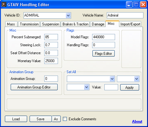 скачать GTA IV Handling Editor