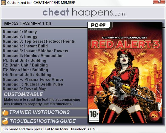 скачать Command & Conquer: Red Alert 3 +13 трейнер/TRAINER (1.03)