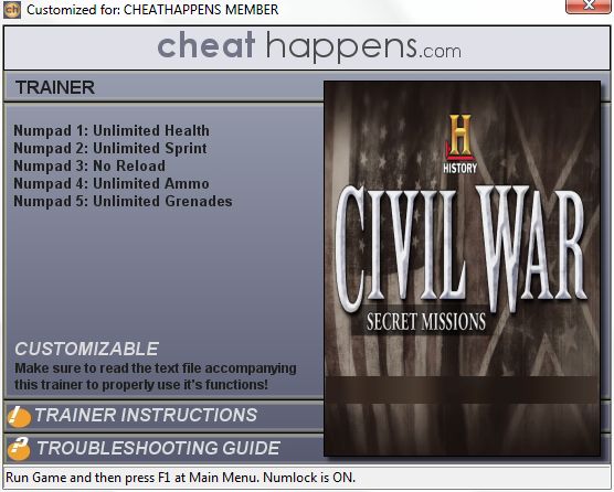 скачать The History Channel: Civil War - Secret Missions +5 трейнер (1.0)