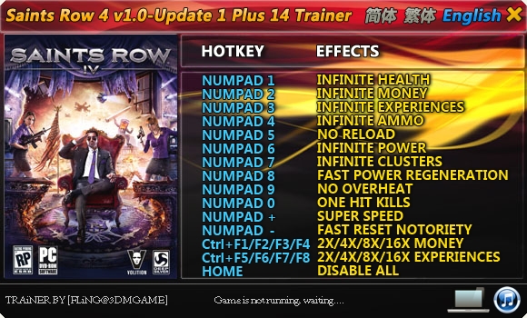 скачать Saints Row 4: +14 трейнер/Trainer [1.0 & Update 1: Fixed Version] {FLiNG}