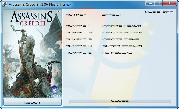 скачать Assassin's Creed 3: Трейнер/Trainer (+5) [1.06]