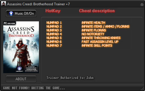 скачать Assassin's Creed - Brotherhood: Трейнер (+7) [1.2] 