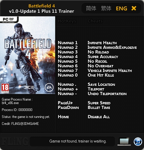 скачать Battlefield 4: Трейнер/Trainer (+9) [All Versions: 64 Bit] 