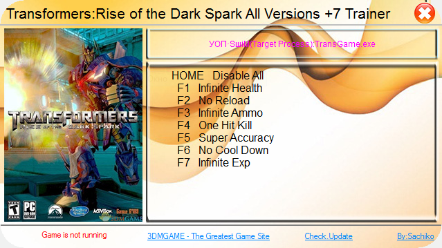 скачать Transformers: Rise of the Dark Spark: Трейнер/Trainer (+7) [1.0]