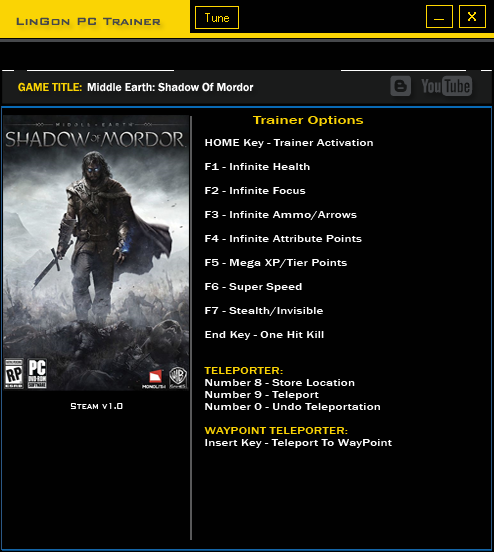 скачать Middle-earth: Shadow of Mordor: Трейнер/Trainer (+11) [1.0]