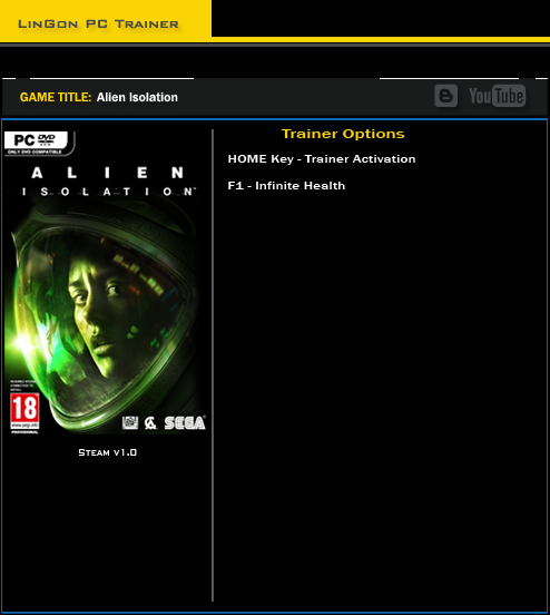 скачать Alien ~ Isolation: Трейнер/Trainer (+1: Бессмертие / Immortality) [1.0] 