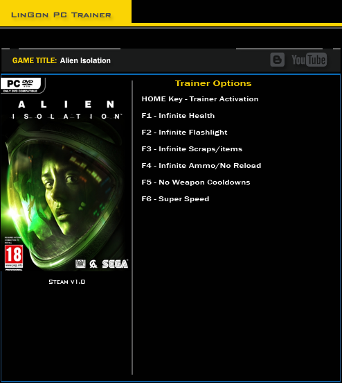 скачать Alien ~ Isolation: Трейнер/Trainer (+6) [1.0]