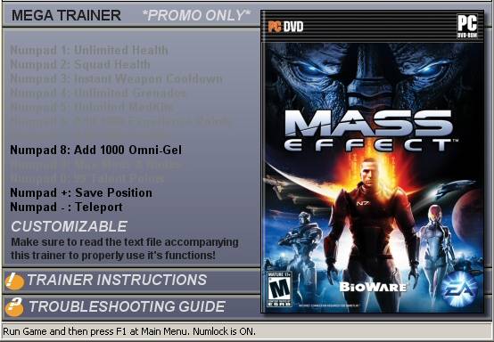 скачать Mass Effect: Трейнер (+3) [1.0]