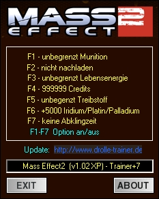 скачать Mass Effect 2: Трейнер (+7) [1.2]