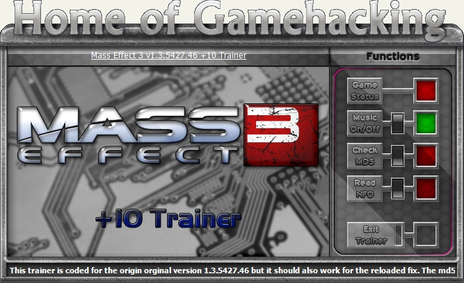 скачать Mass Effect 3: Трейнер/Trainer (+10) [1.3.5427.46]