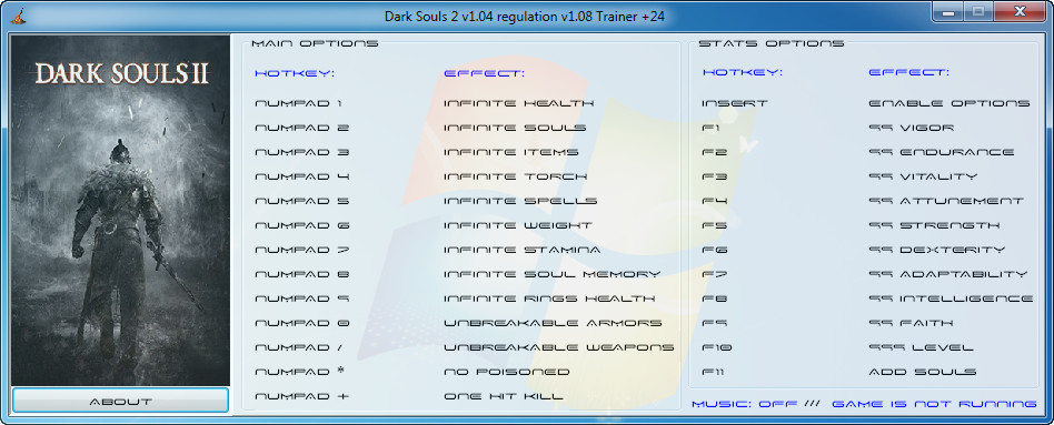 скачать Dark Souls 2: Трейнер/Trainer (+24) [1.04 regulation 1.08]