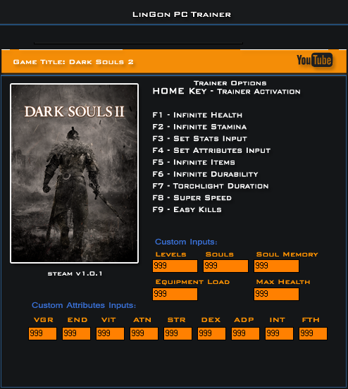 скачать Dark Souls 2: Трейнер/Trainer (+23) [1.0.1]