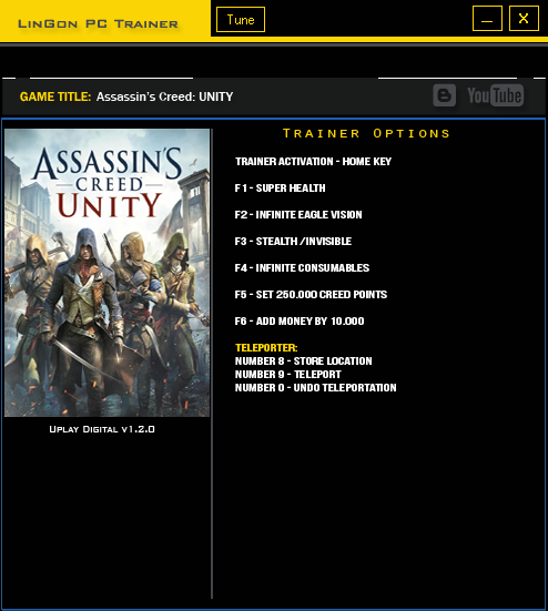 скачать Assassin's Creed ~ Unity: Трейнер/Trainer (+8) [1.2.0]