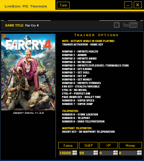 скачать Far Cry 4: Трейнер/Trainer (+14) [1.3.0]