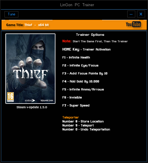 скачать Thief (2014): Трейнер/Trainer (+9) [1.0.5: 64 Bit]