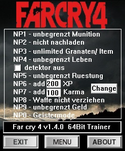 скачать Far Cry 4: Трейнер/Trainer (+10) [1.3.0 / 1.4.0] 