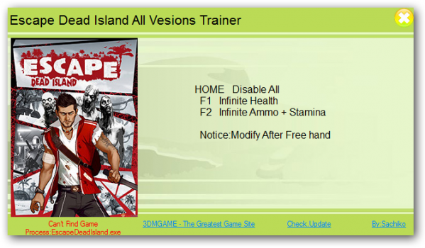 скачать Escape Dead Island: Трейнер/Trainer (+3) [All Versions] 