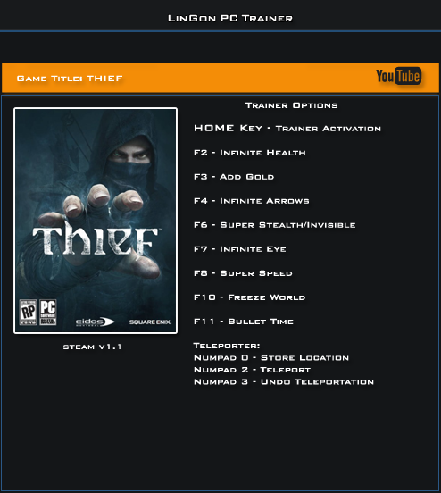 скачать Thief (2014): Трейнер/Trainer (+10) [1.1: 32 Bit]