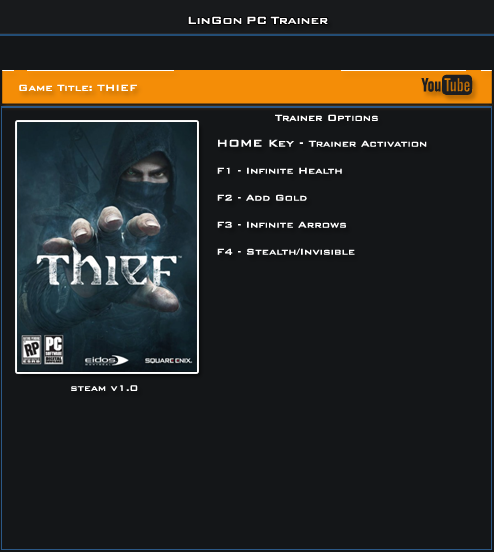 скачать Thief (2014): Трейнер/Trainer (+4) [1.0: 32 Bit] 