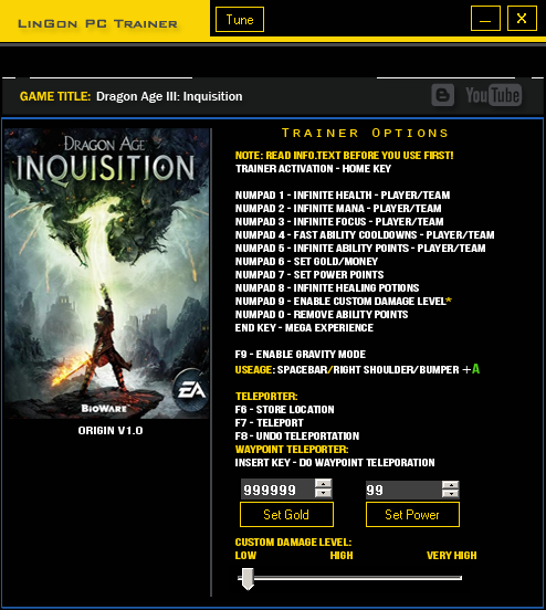 скачать Dragon Age ~ Inquisition: Трейнер/Trainer (+15) [1.0: Multi Language Version]