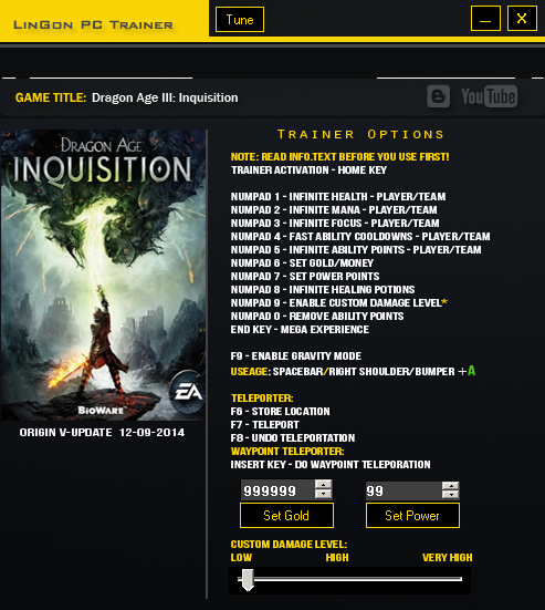 скачать Dragon Age ~ Inquisition: Трейнер/Trainer (+15) [Update 1]