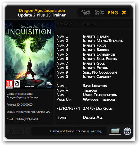 скачать Dragon Age: Inquisition: Трейнер/Trainer (+13) [Update 2]