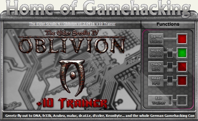 скачать The Elder Scrolls 4 - Oblivion: Трейнер/Trainer (+10) [1.2.0416] 