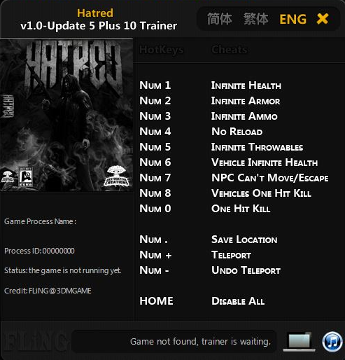 скачать Hatred: Трейнер/Trainer (+10) [1.0 - Update 5] 