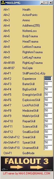 скачать Fallout 3: Трейнер (+28)