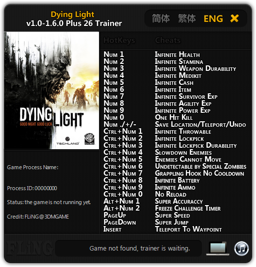 скачать Dying Light: Трейнер/Trainer (+26) [1.0 - 1.6.0] 