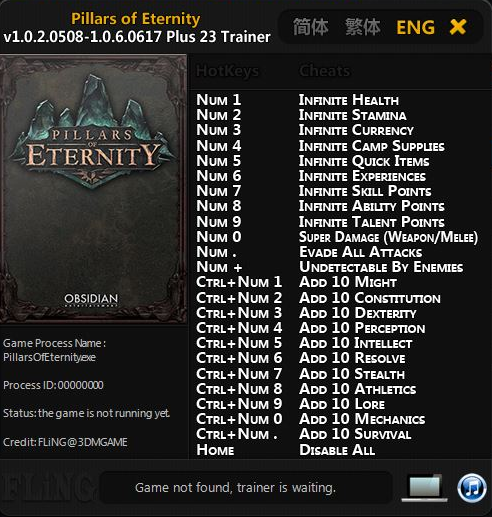 скачать Pillars of Eternity: Трейнер/Trainer (+23) [1.0.2.0508 - 1.0.6.0617] 