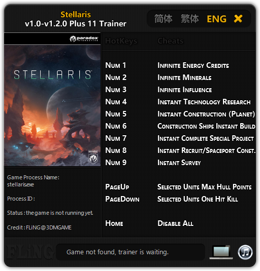 скачать Stellaris: Трейнер/Trainer (+11) [1.0-1.2.0]