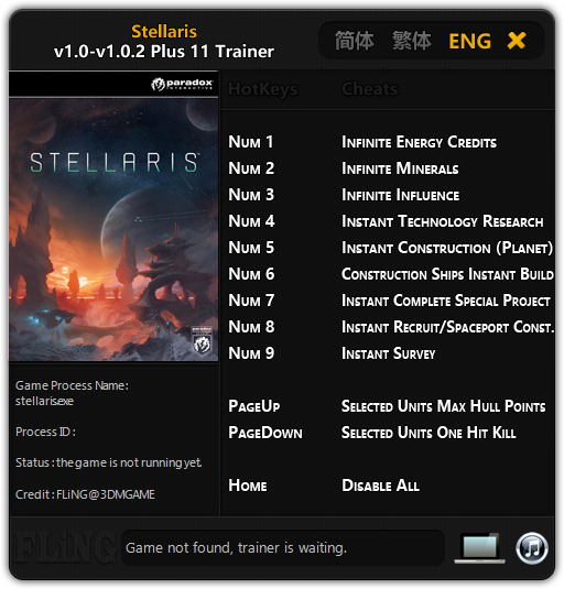 скачать Stellaris: Трейнер/Trainer (+11) [1.0-1.0.2]