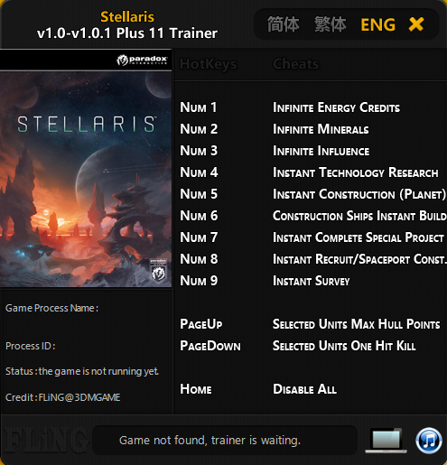 скачать Stellaris: Трейнер/Trainer (+11) [1.0-1.0.1: KeyFix]